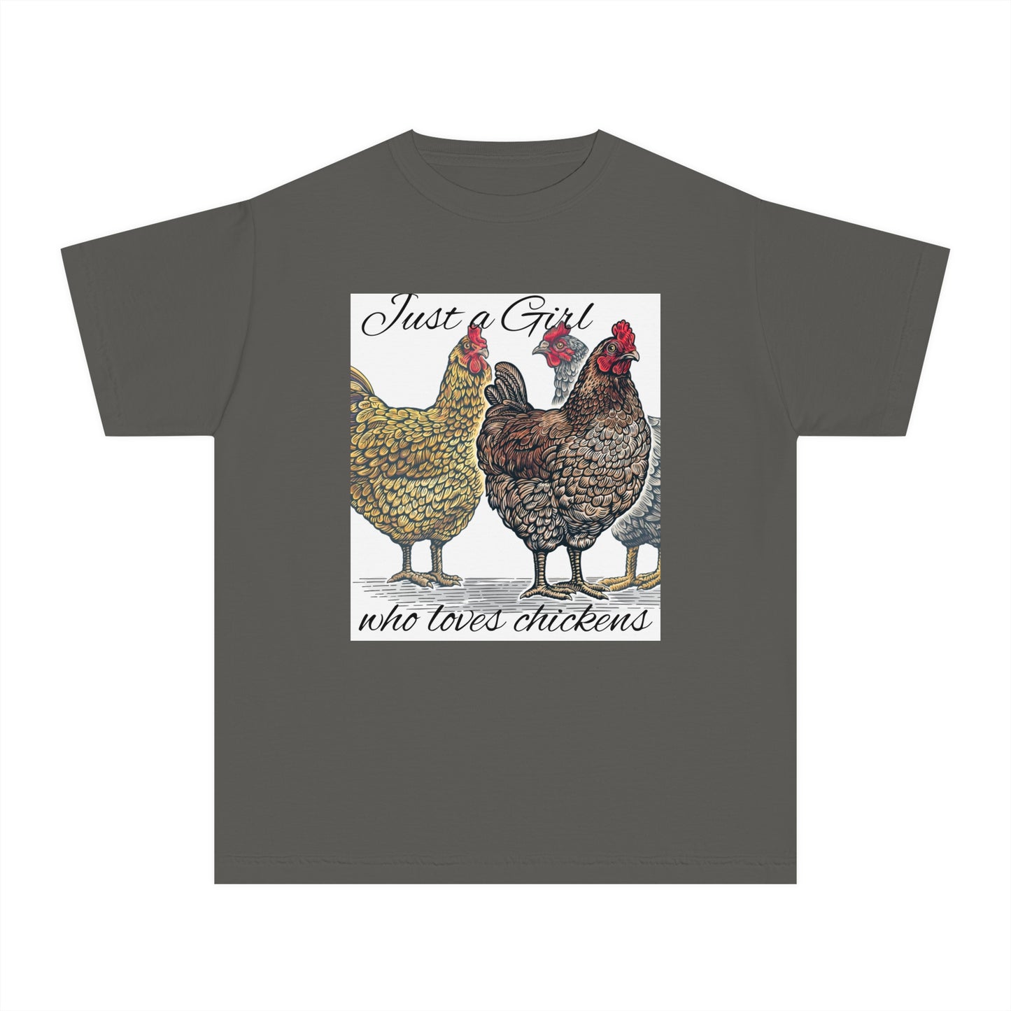Youth girl who loves chickens