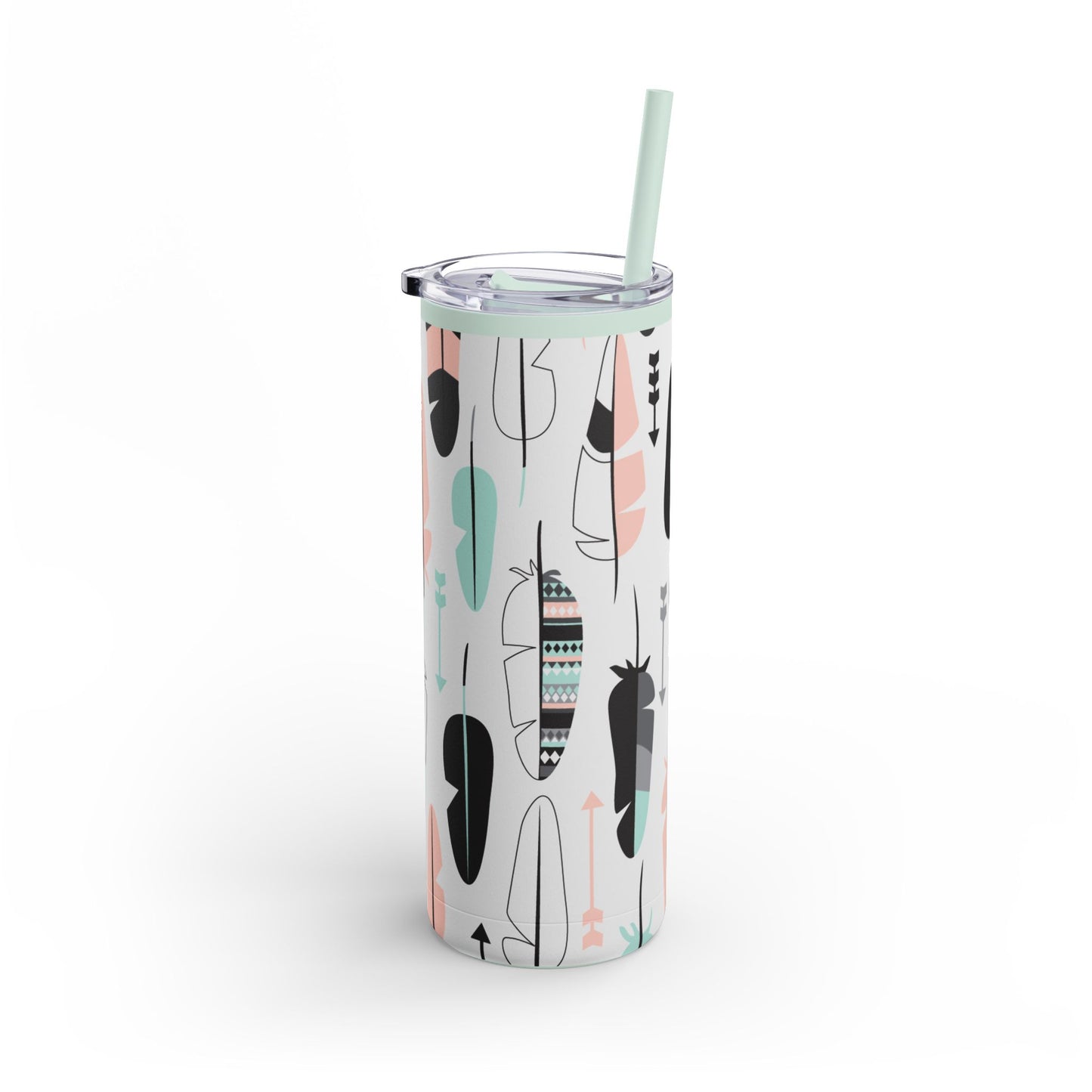 Feather tumbler W/straw 20oz