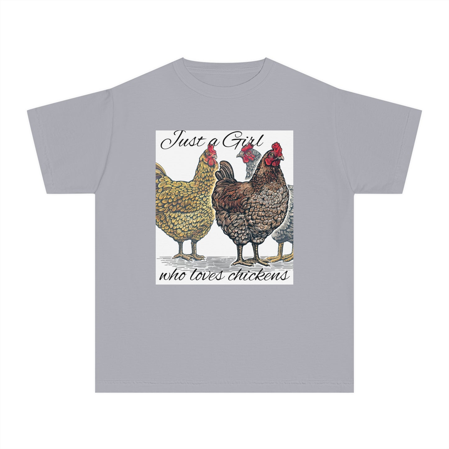 Youth girl who loves chickens
