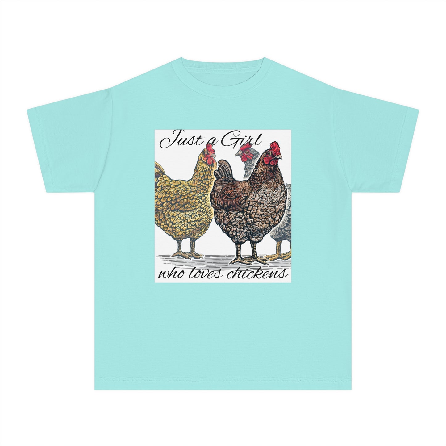 Youth girl who loves chickens