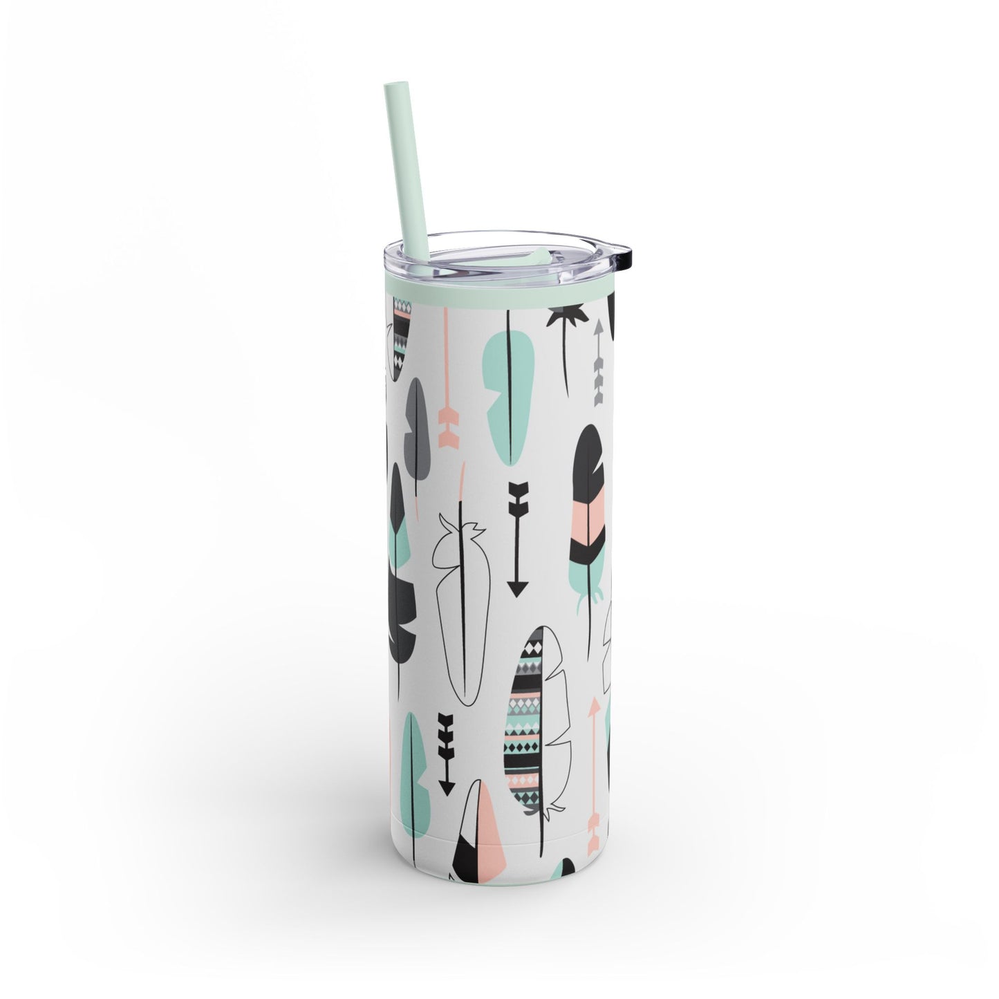 Feather tumbler W/straw 20oz