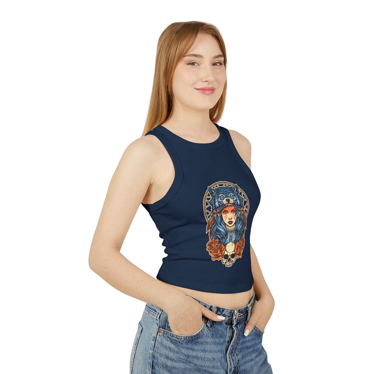 Dream catcher wolf woman/ Tank Top