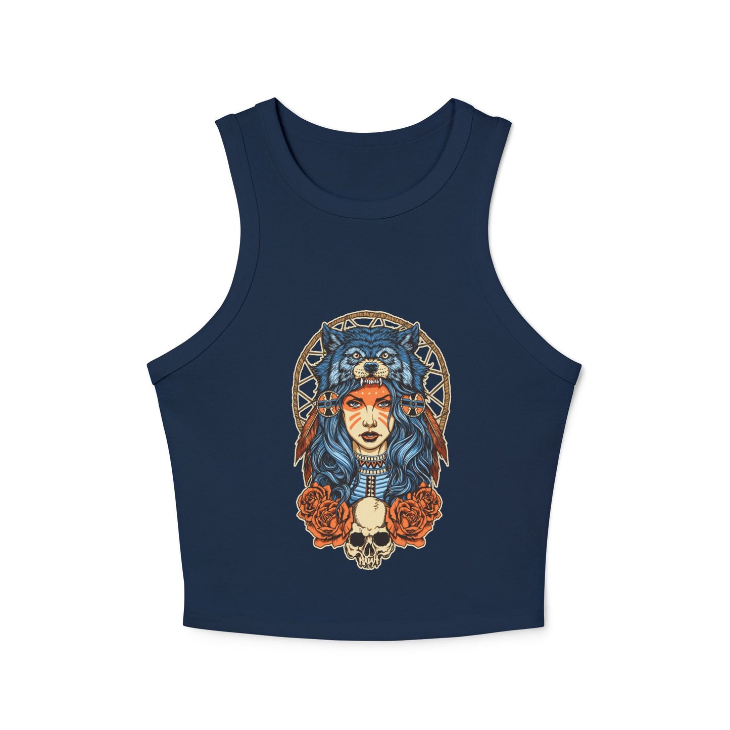 Dream catcher wolf woman/ Tank Top