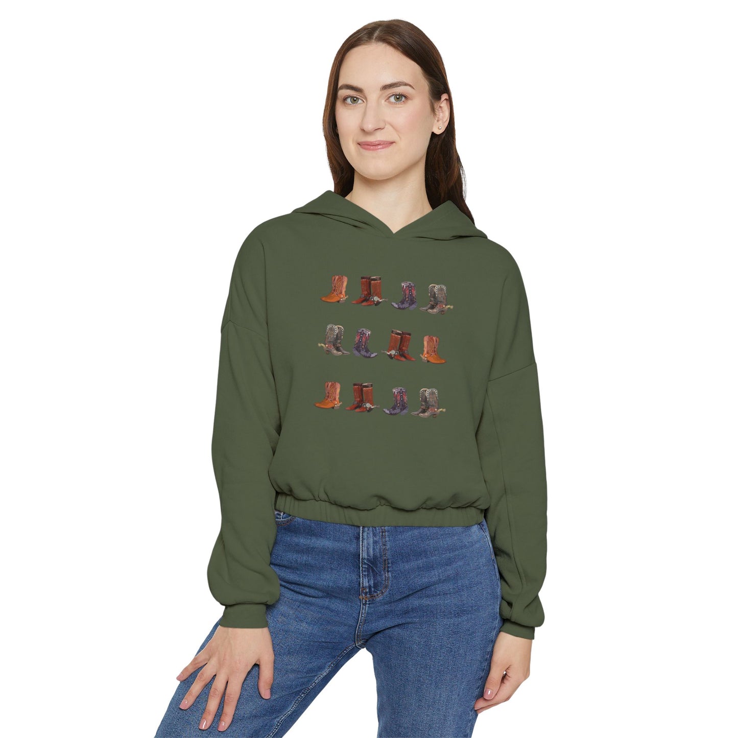 Boots with Spur/ Cinched Bottom Hoodie