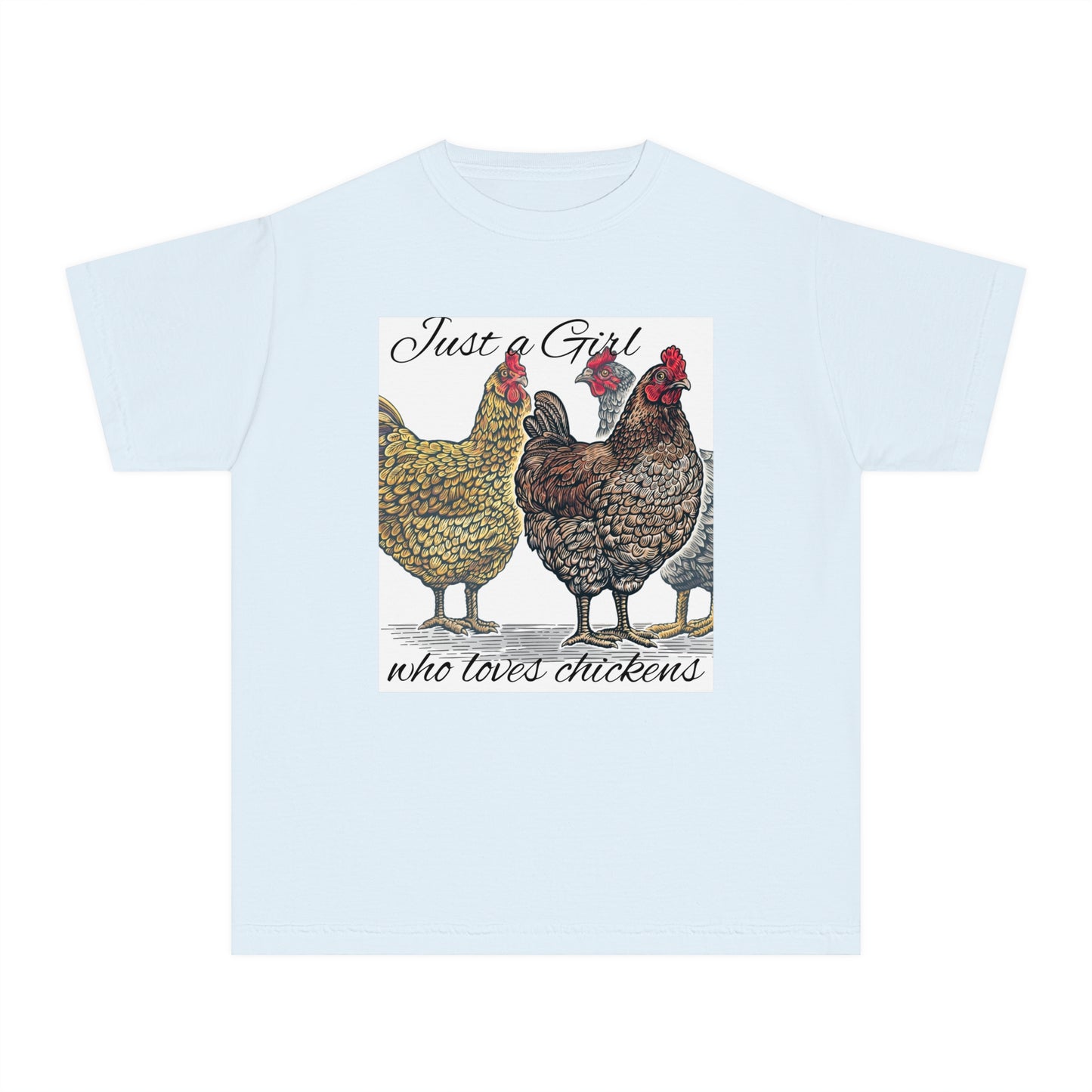 Youth girl who loves chickens