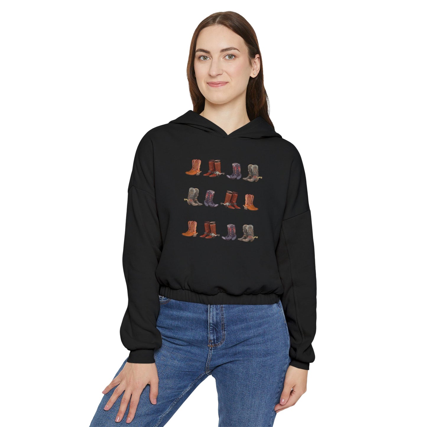 Boots with Spur/ Cinched Bottom Hoodie