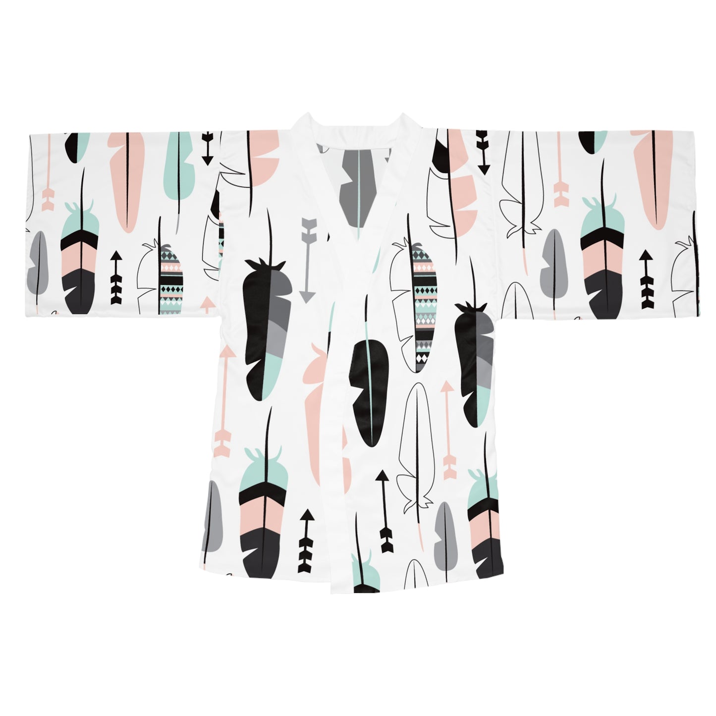 Feather kimono robe