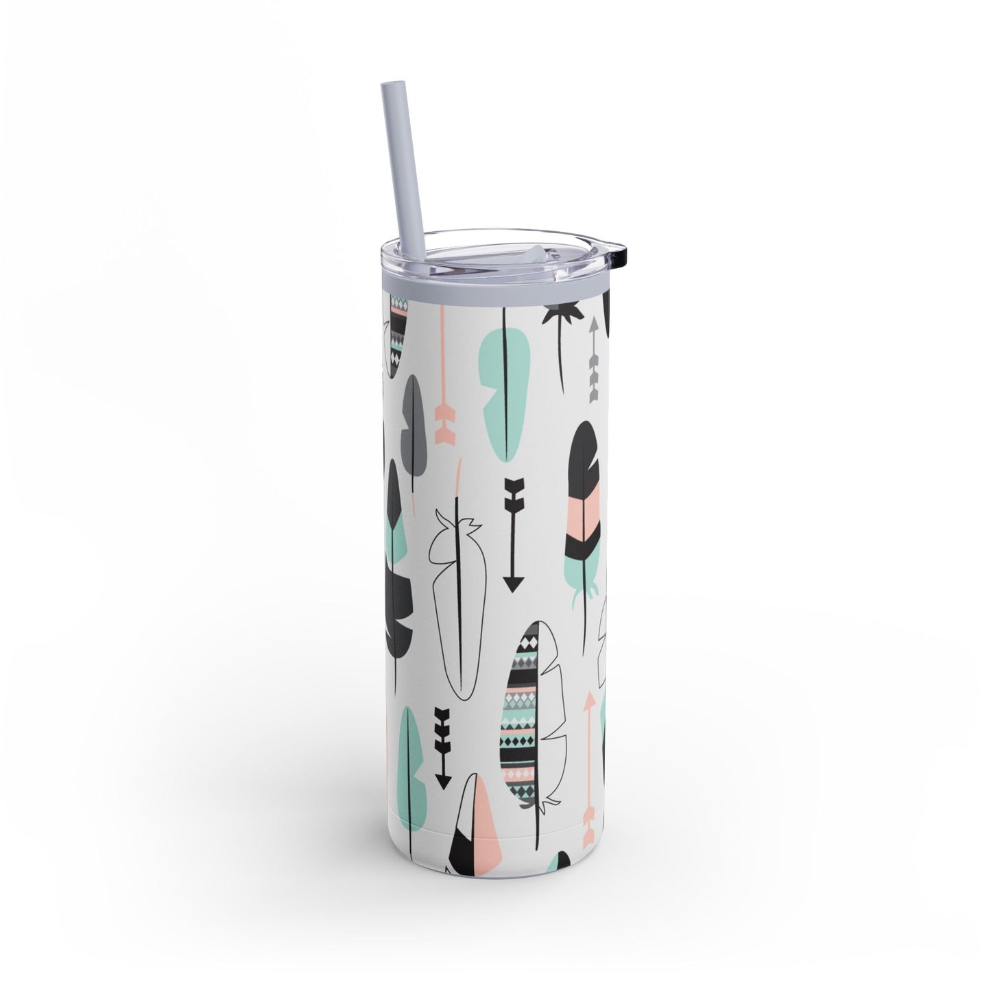 Feather tumbler W/straw 20oz