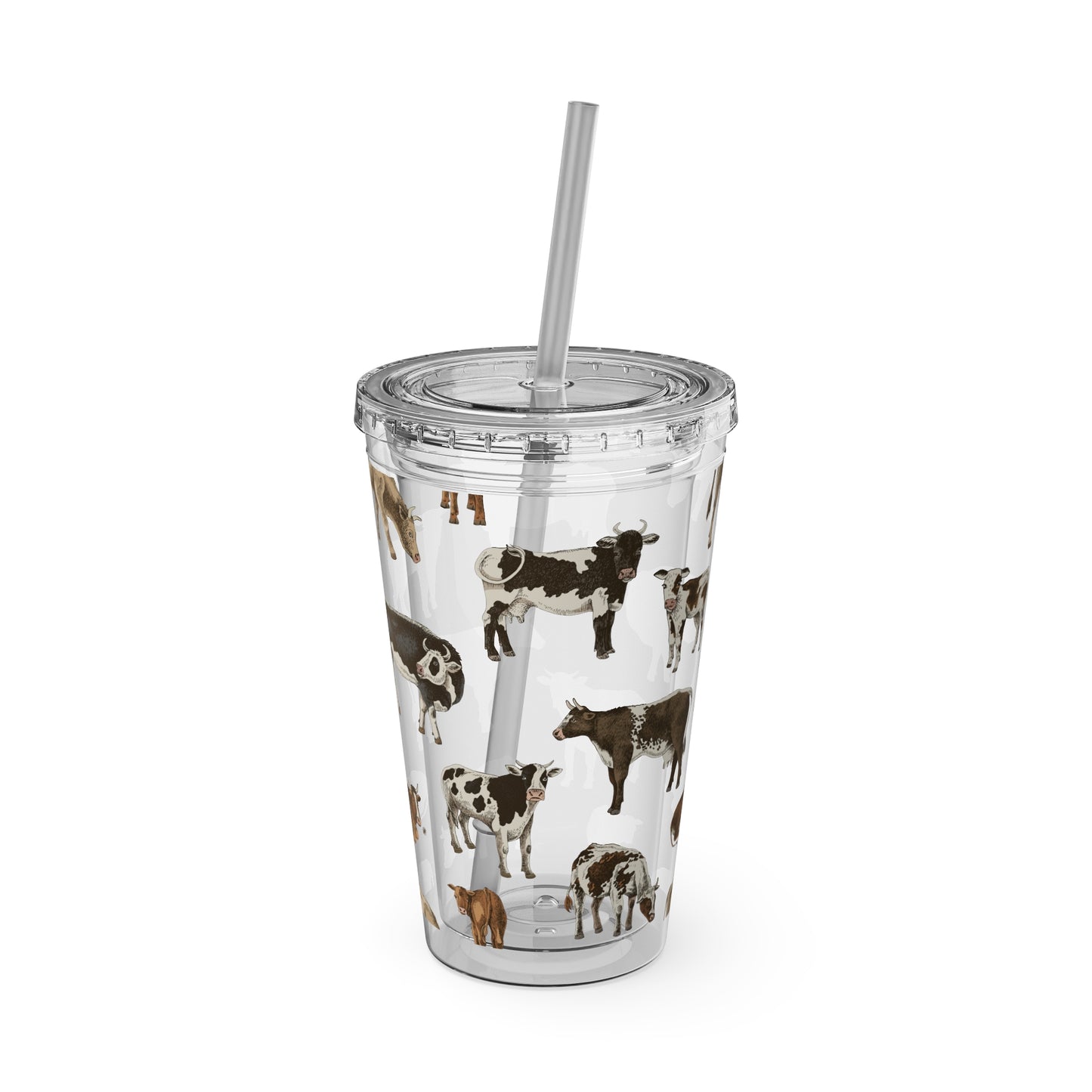 Cows Tumbler with Straw, 16oz