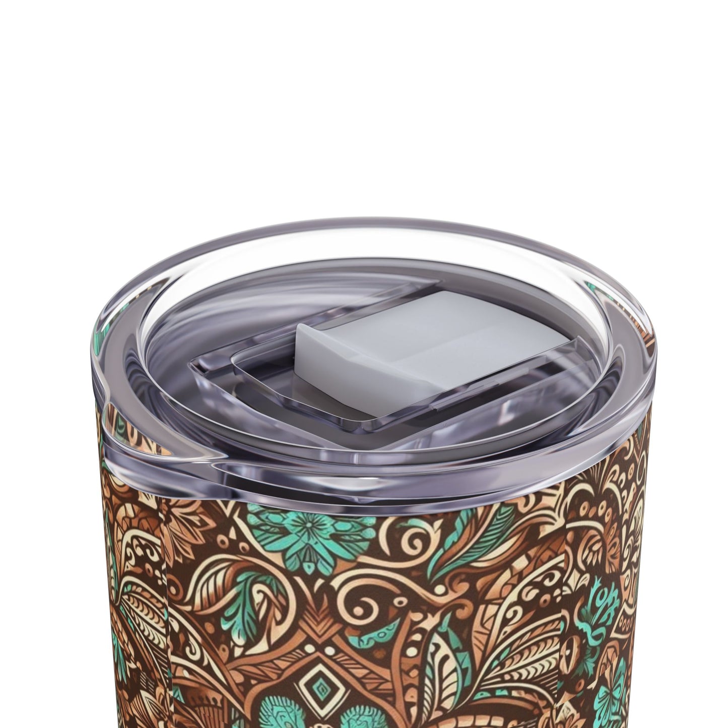 Leather and Teal / Skinny Matte Tumbler, 20oz