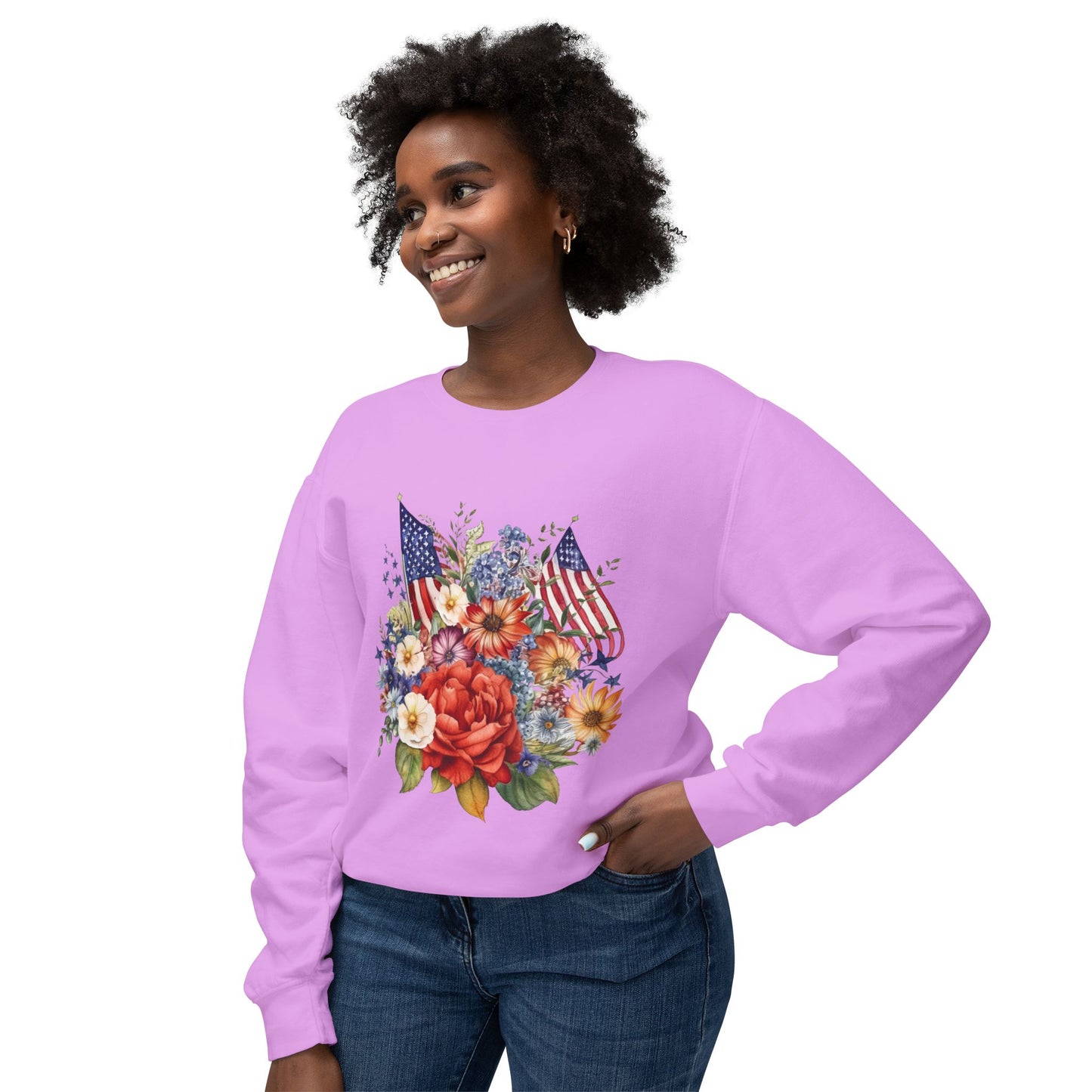 flowers and flags sweatshirt