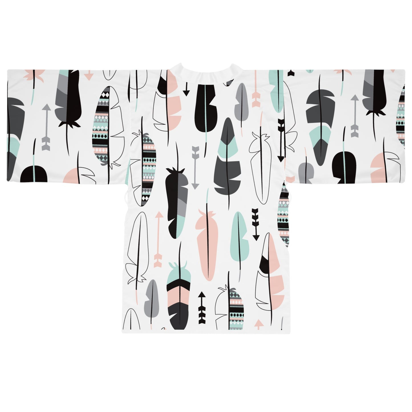Feather kimono robe