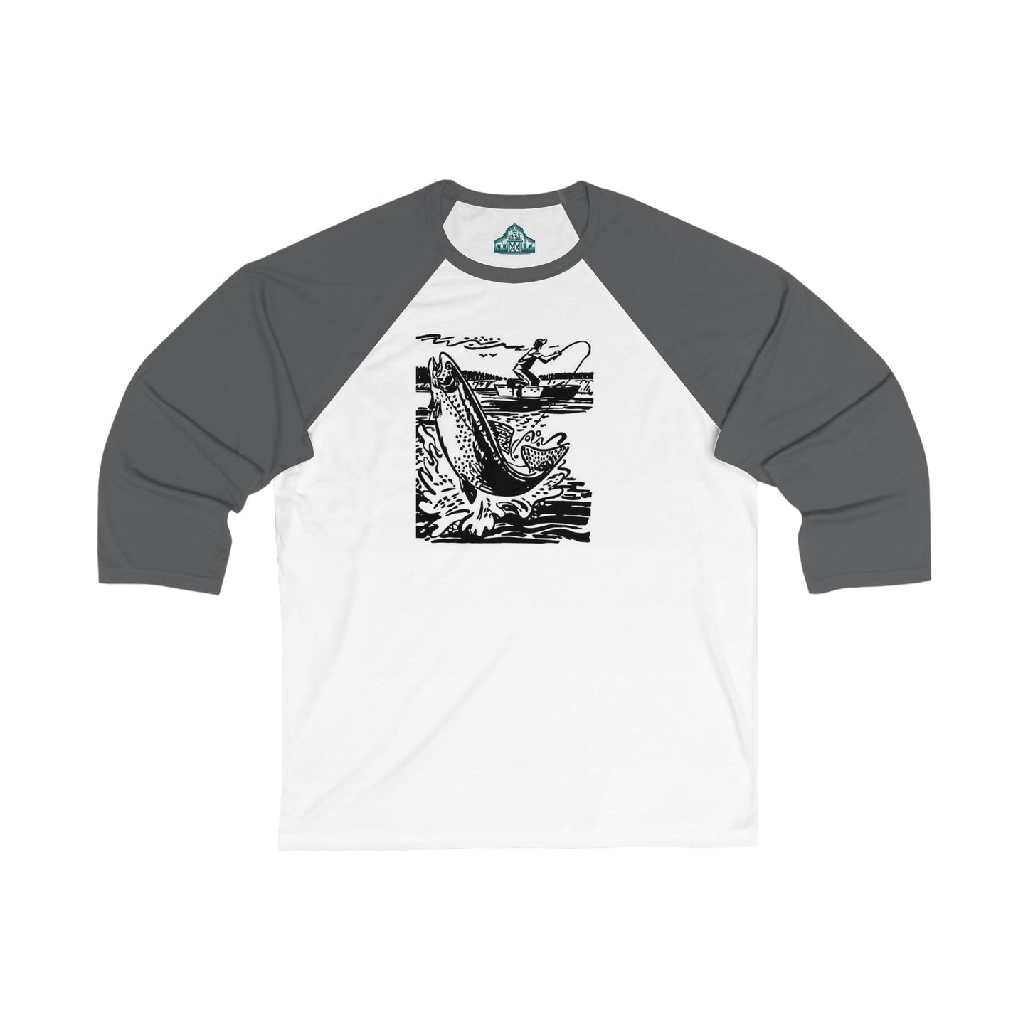 Fishing 3\4 Sleeve Baseball Tee