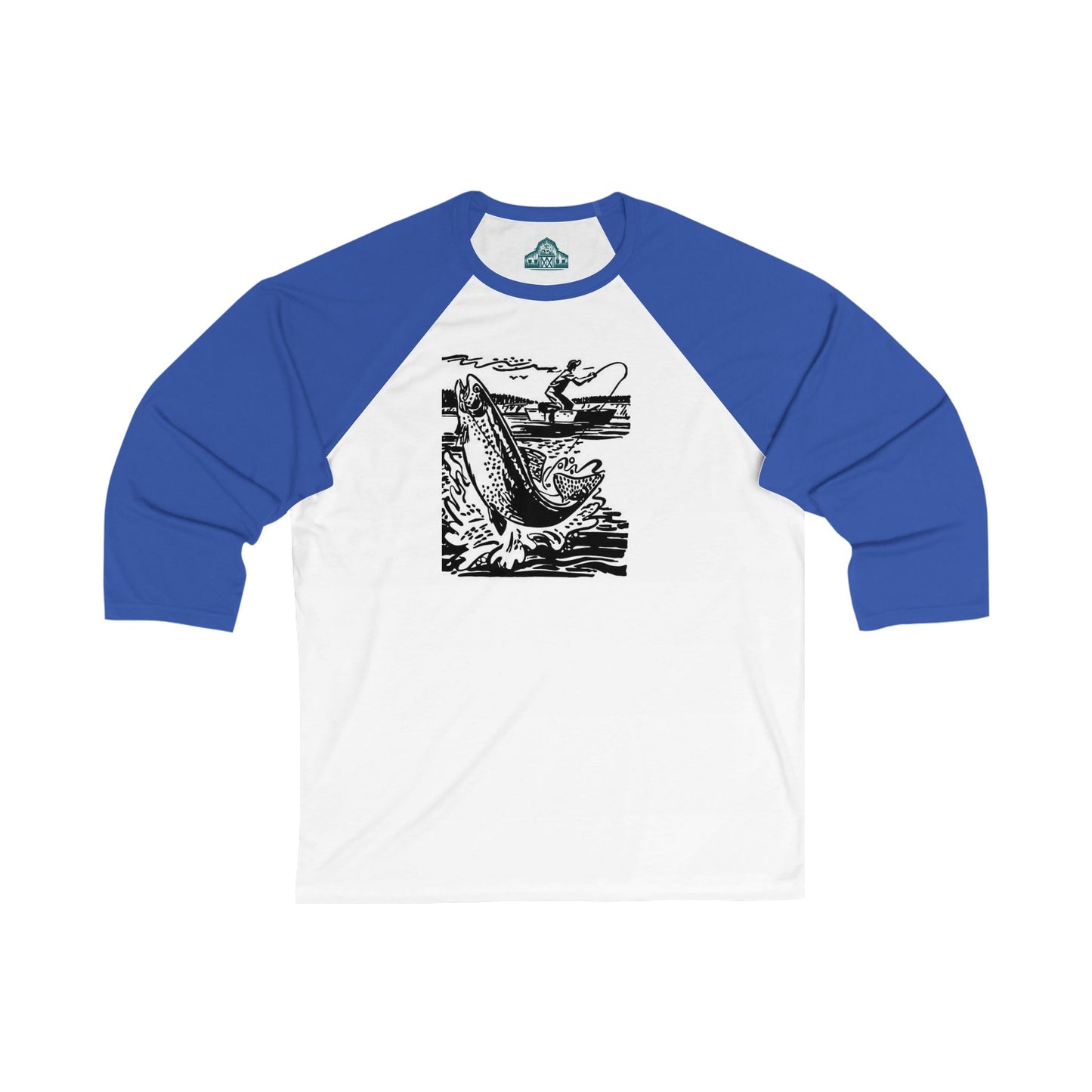 Fishing 3\4 Sleeve Baseball Tee