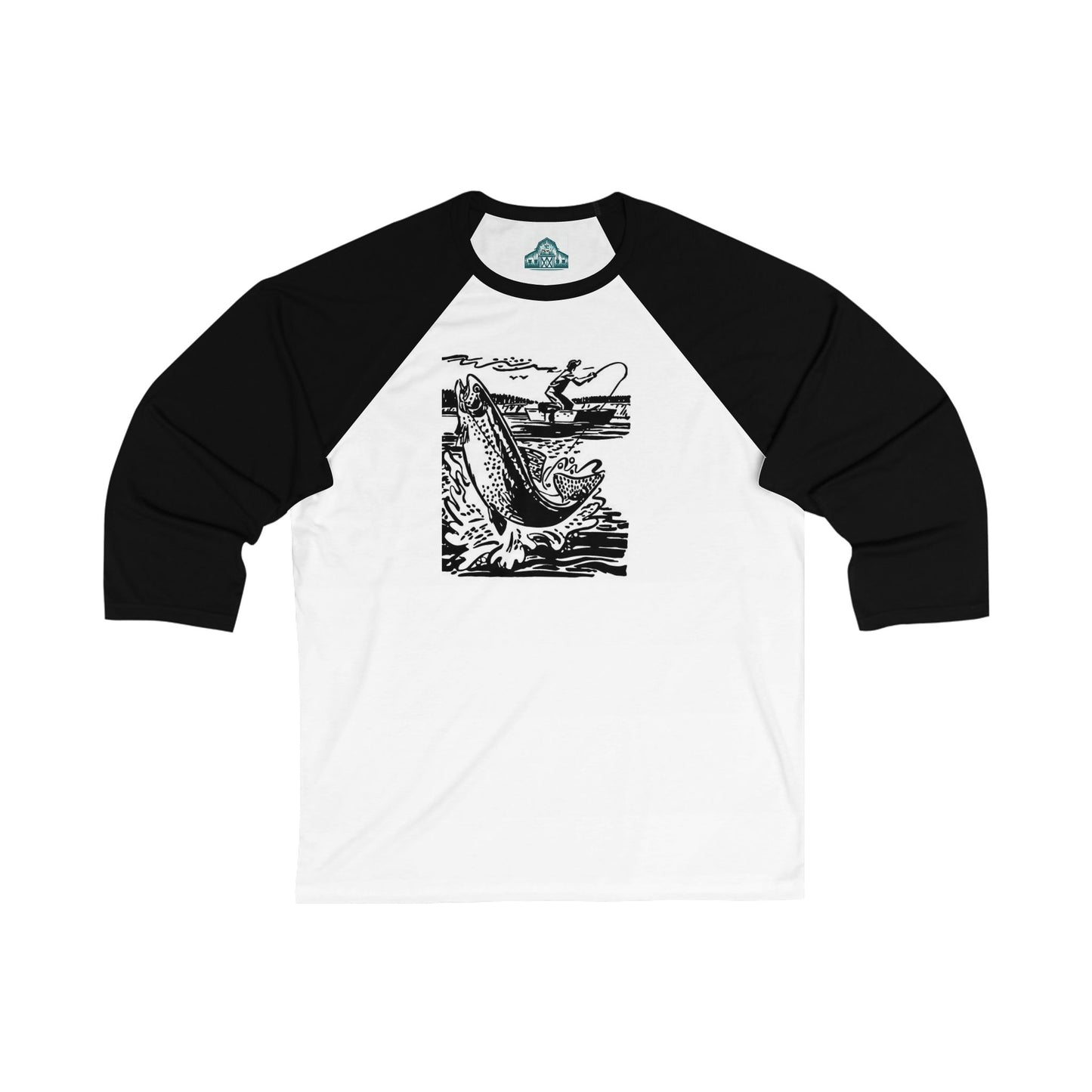 Fishing 3\4 Sleeve Baseball Tee