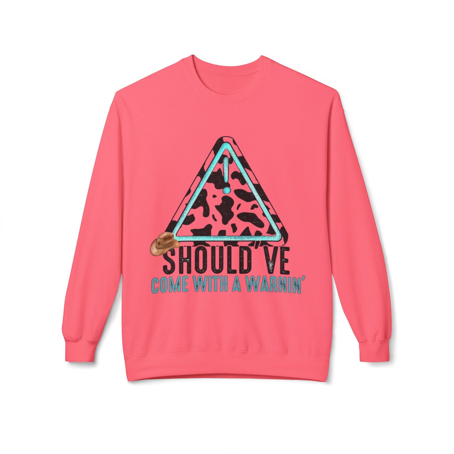 Should have come with a warning / Fleece Crewneck Sweatshirt
