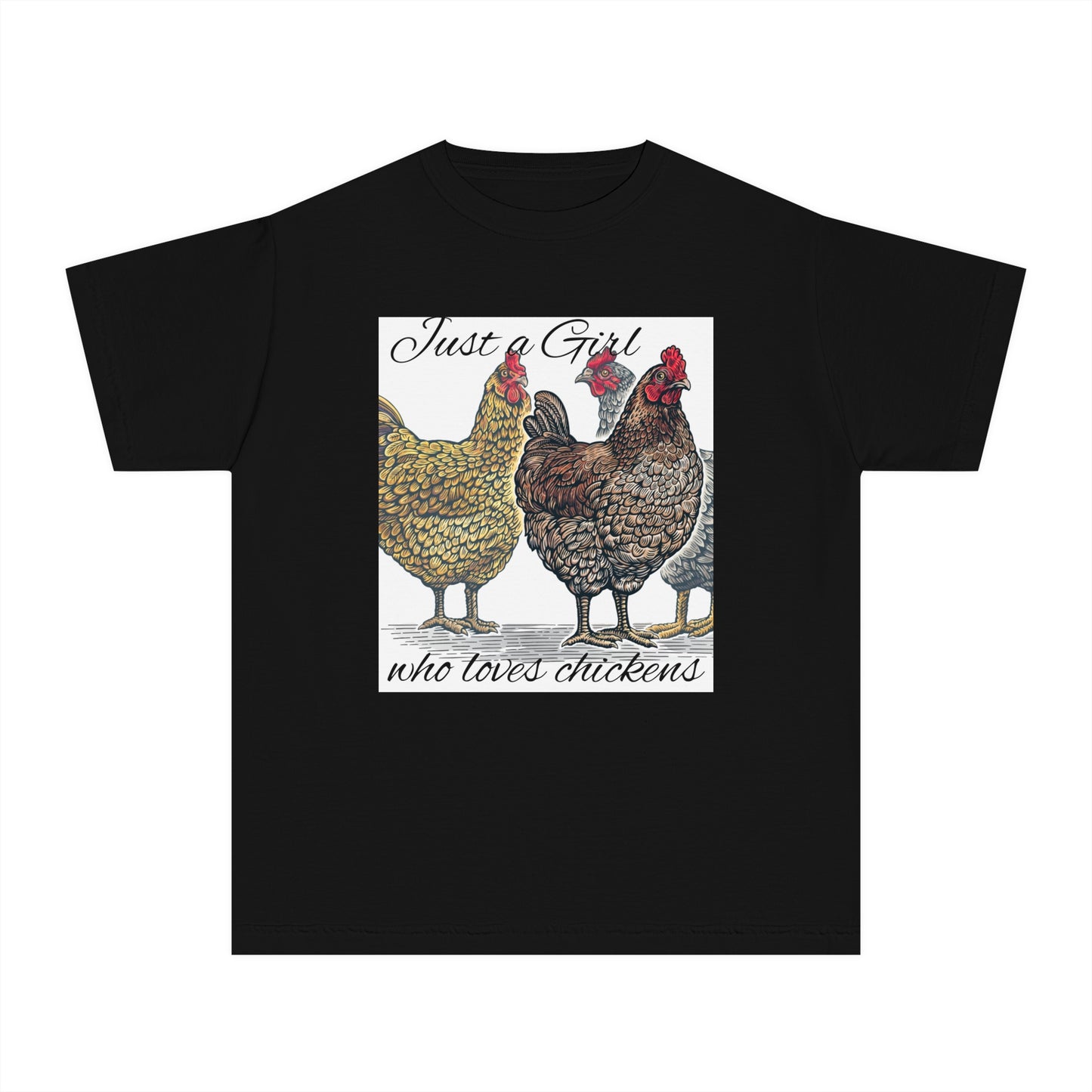 Youth girl who loves chickens