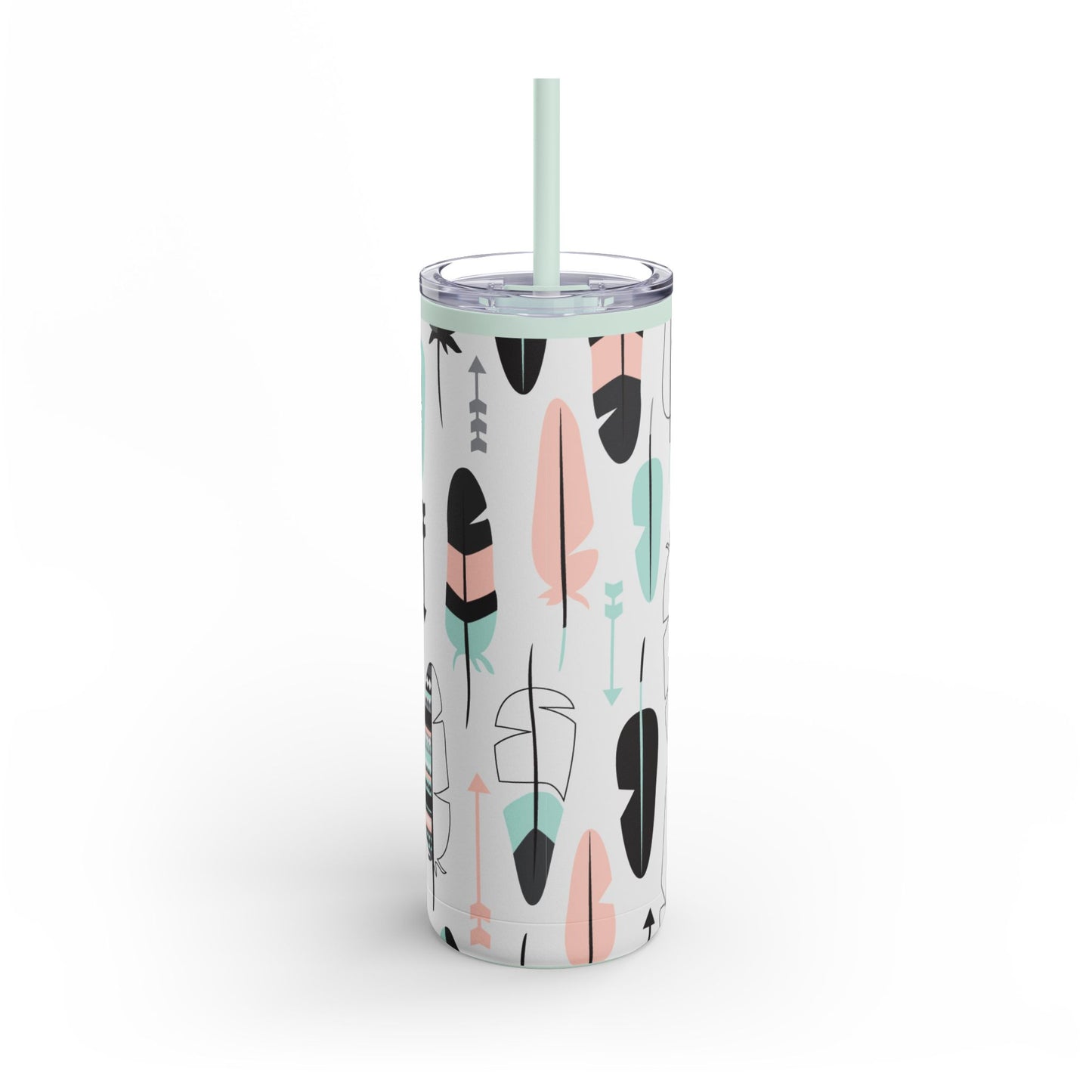 Feather tumbler W/straw 20oz