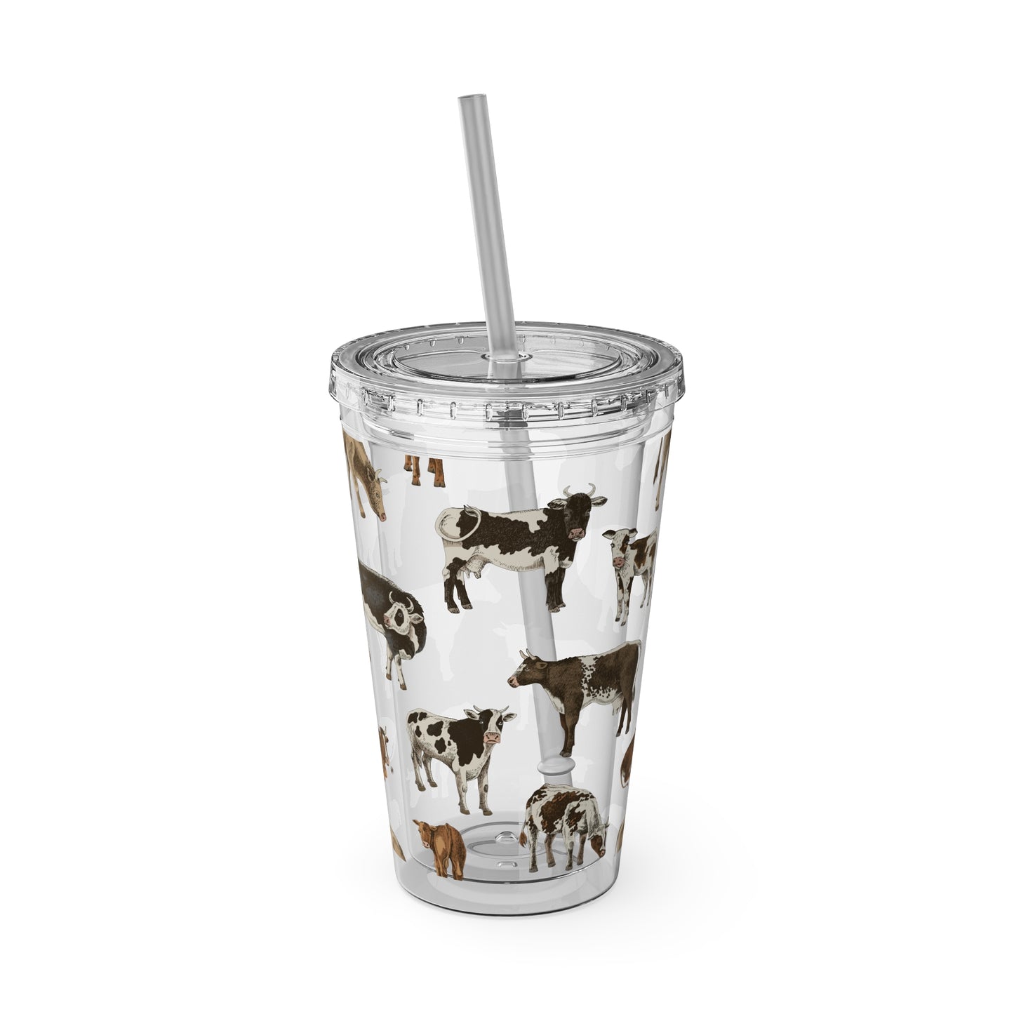 Cows Tumbler with Straw, 16oz
