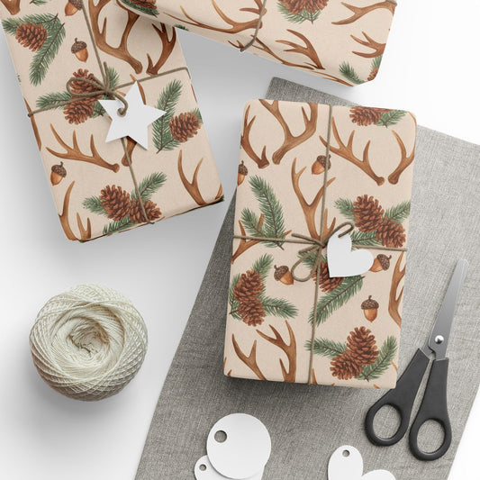 Antler and pine / wrapping paper