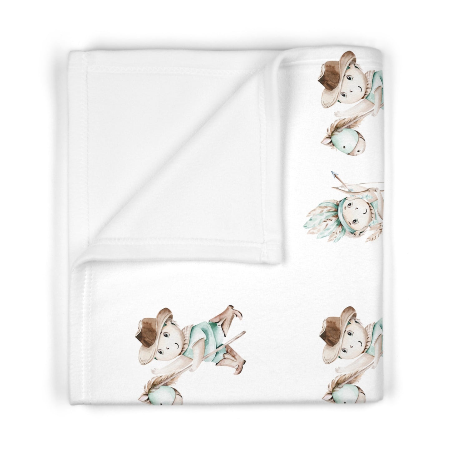 Cowboy and Indian Baby Blanket