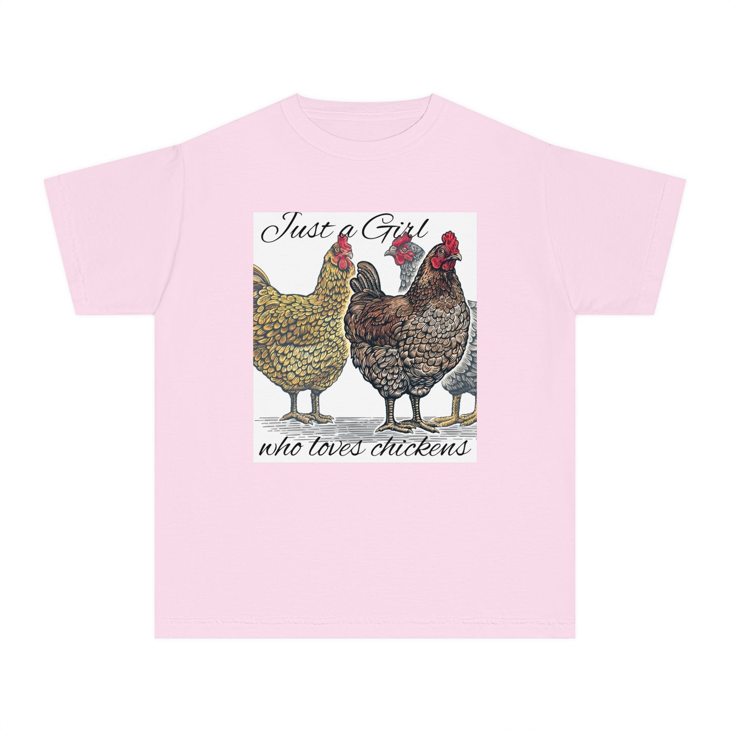Youth girl who loves chickens