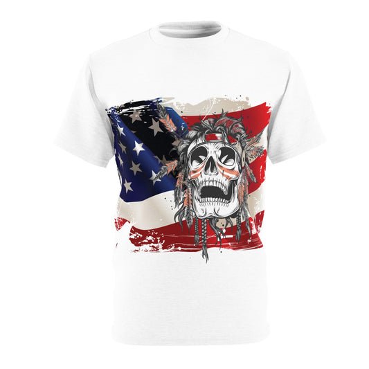 American flag and skull