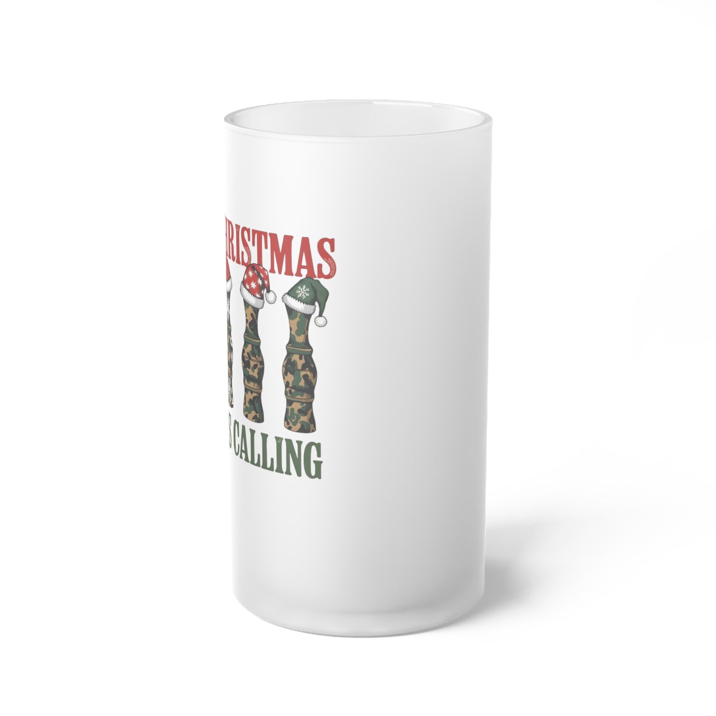 Christmas is calling / Frosted Glass Beer Mug