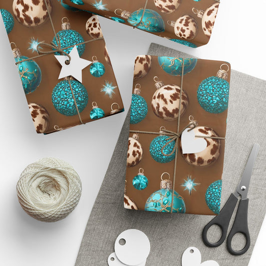 Cowhide & Teal Wrapping Papers