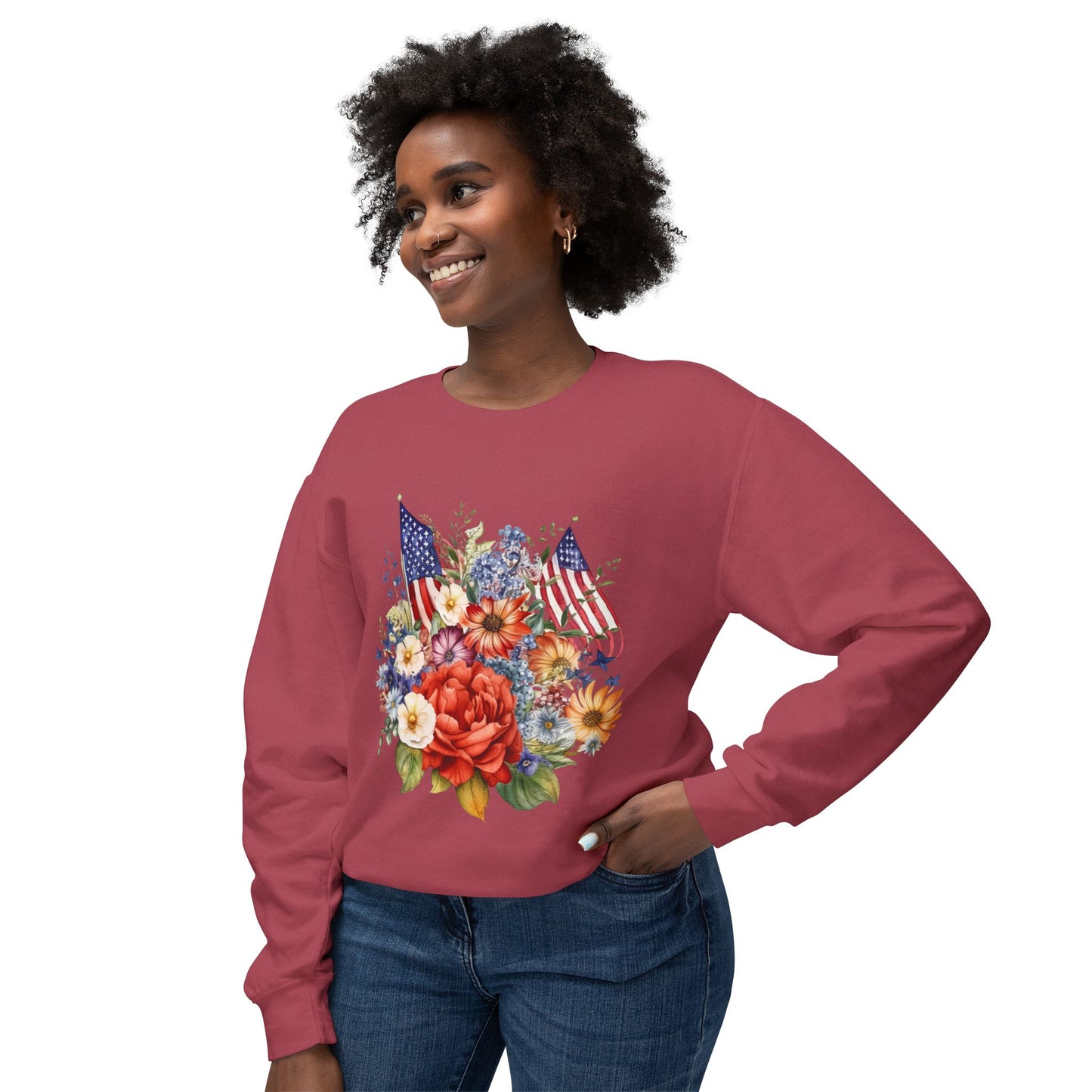 flowers and flags sweatshirt