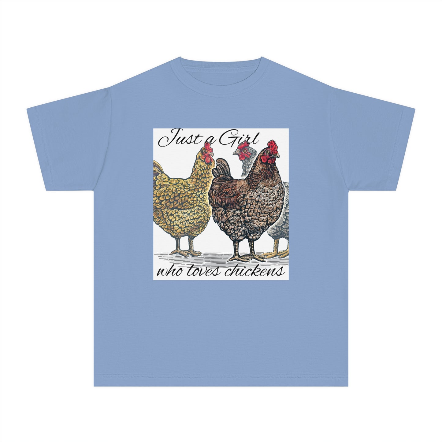 Youth girl who loves chickens