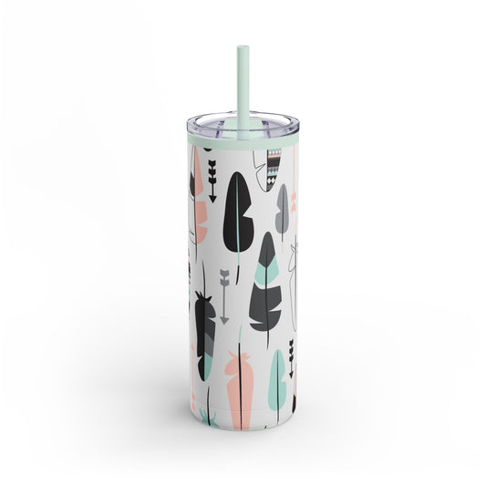 Feather tumbler W/straw 20oz