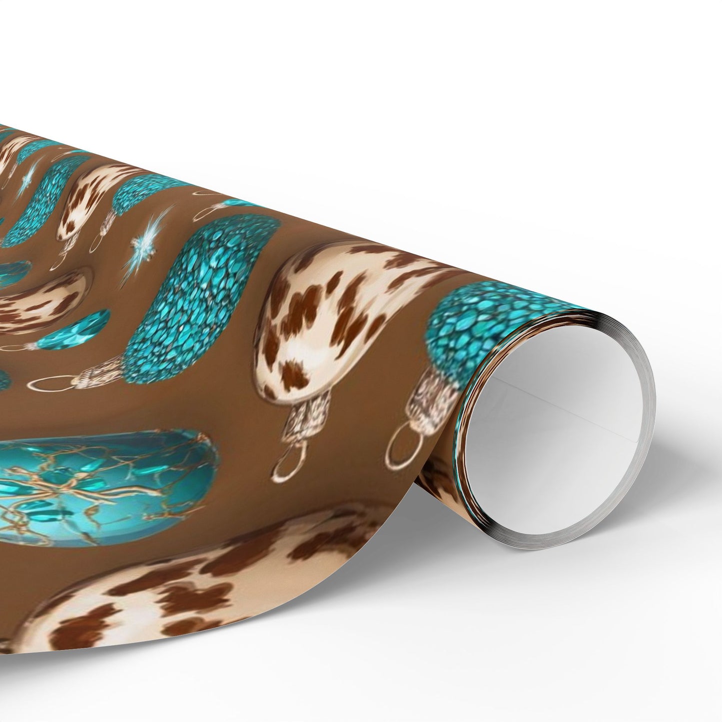 Cowhide & Teal Wrapping Papers