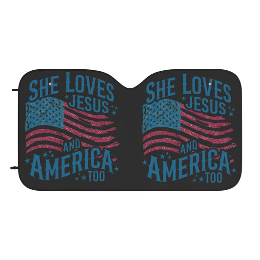 She loves Jesus & America too / Car Sun Shades