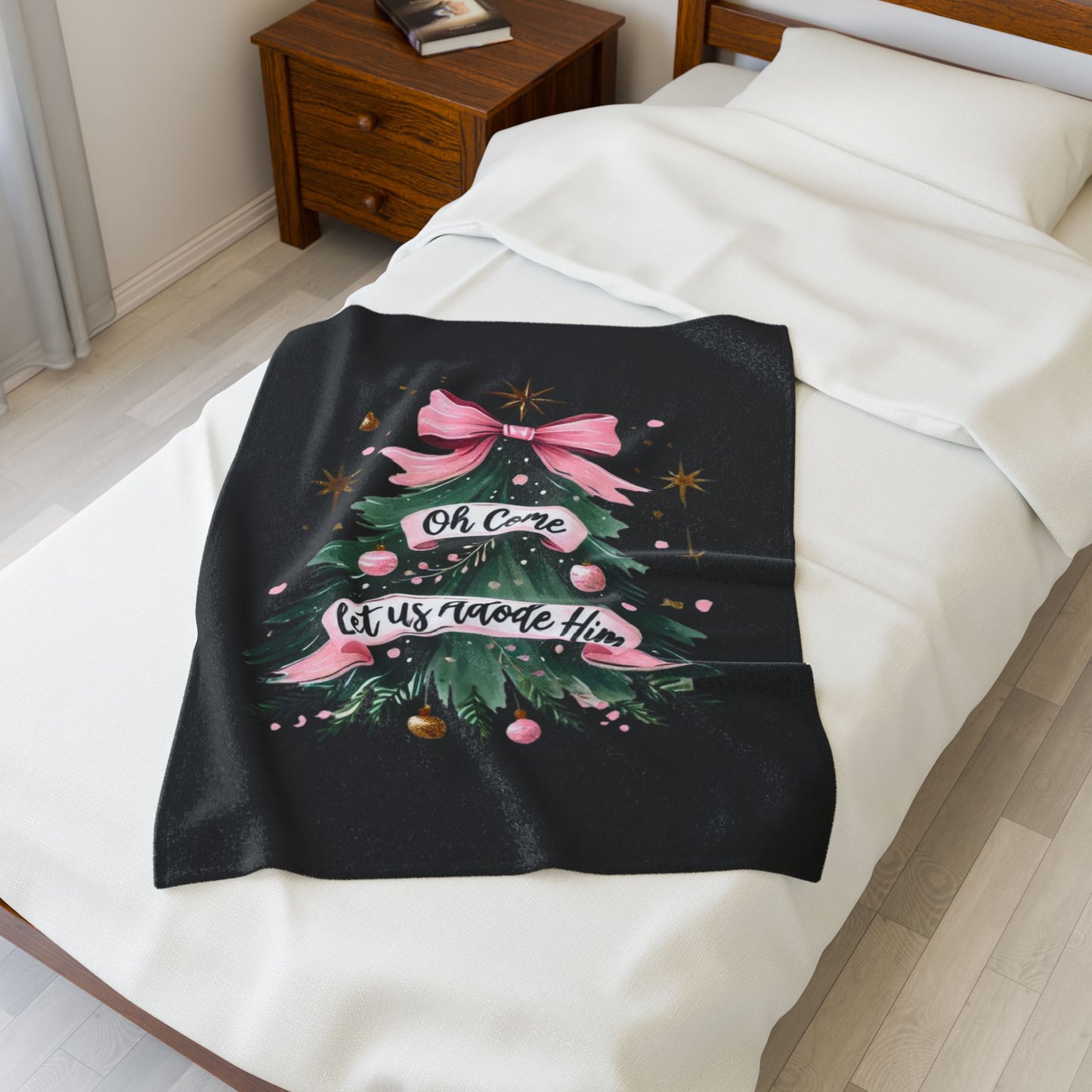 Let us adore him / Velveteen Plush Blanket