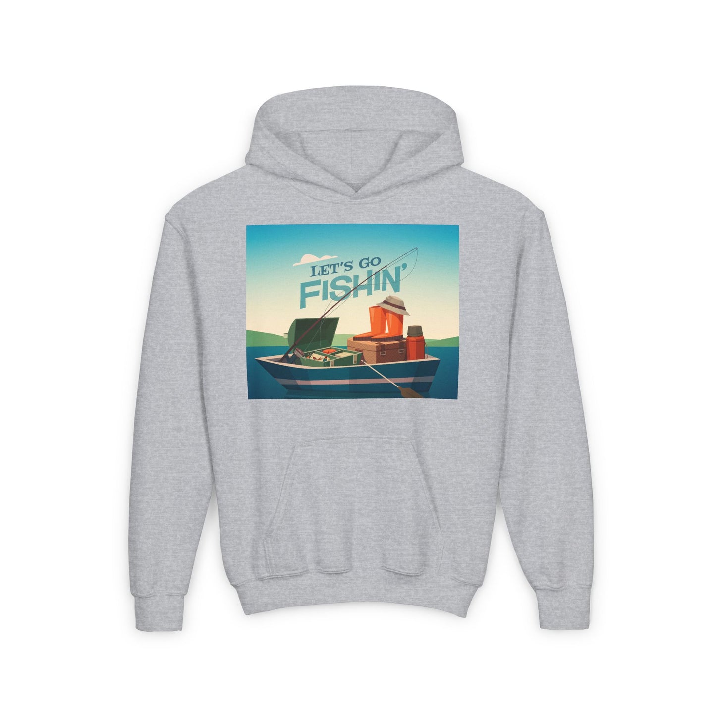 Youth lets go fishing hoodie