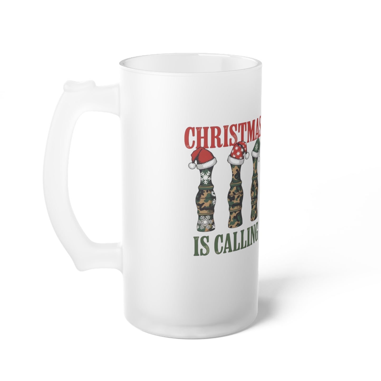 Christmas is calling / Frosted Glass Beer Mug