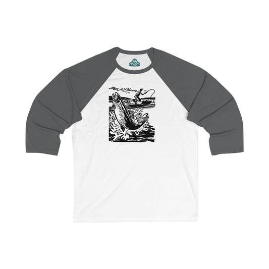 Fishing 3\4 Sleeve Baseball Tee