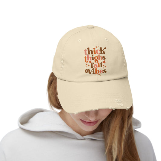 Thick Thighs Fall vibes / Distressed Cap
