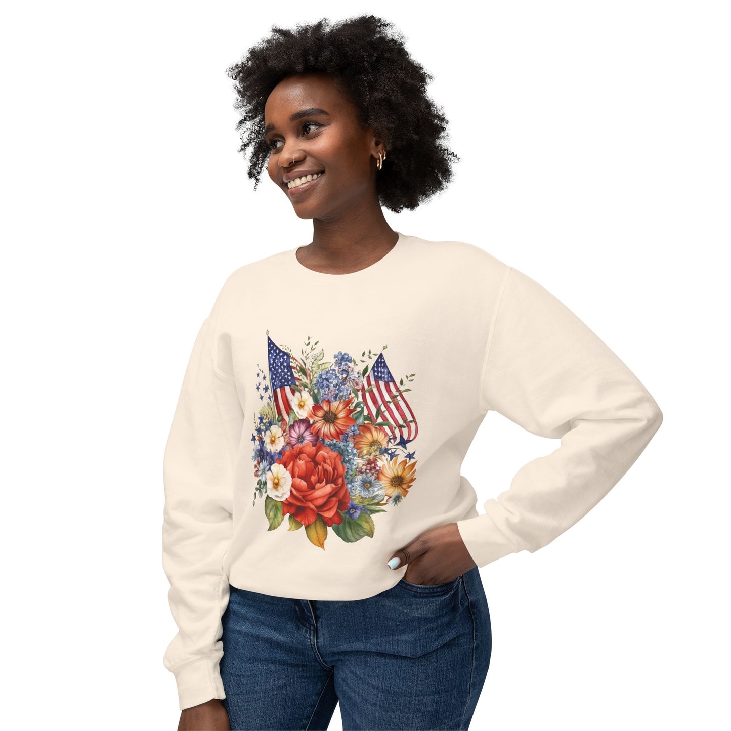 flowers and flags sweatshirt